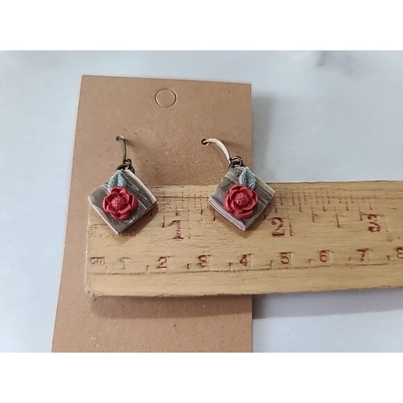 Polymer Clay Floral Dangling Pierced Earrings New - Picture 8 of 10